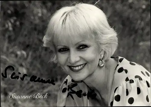Ak Schauspielerin Susanne Beck, Portrait, Autogramm