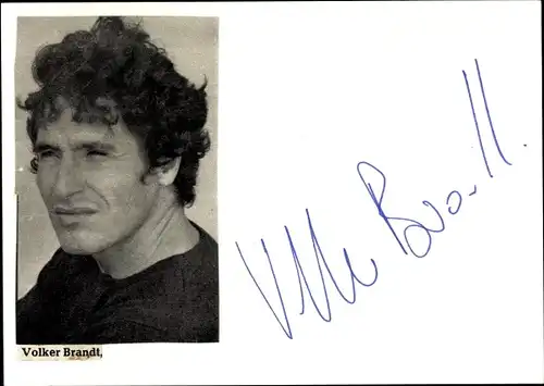 Ak Schauspieler Volker Brandt, Portrait, Autogramm
