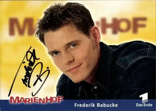 Ak Schauspieler Frederik Babucke, Portrait, Autogramm, Marienhof