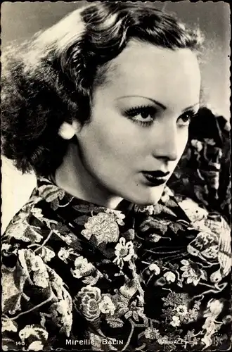Ak Schauspielerin Mireille Balin, Portrait