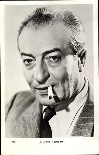 Ak Schauspieler Jules Berry, Portrait, Zigarette im Mund