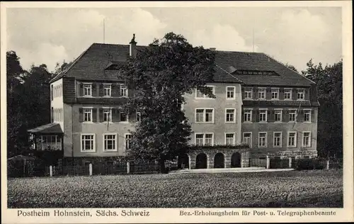 Ak Hohnstein Sächsische Schweiz, Bez. Erholungsheim für Postbeamte