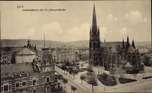 Ak Gera in Thüringen, Adelheidplatz, St. Johannis-Kirche