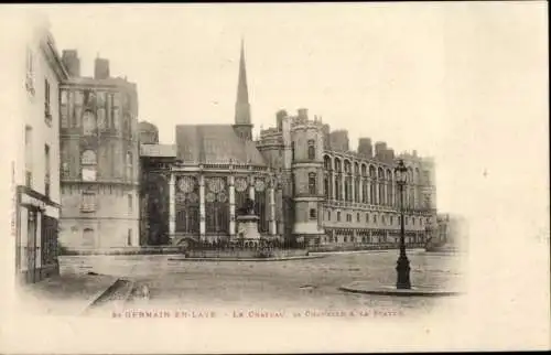 Postkarte Saint Germain en Laye Yvelines, Schloss, Kapelle, Statue