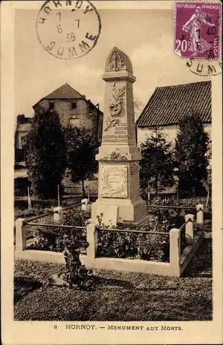 Ak Hornoy Somme, Kriegsdenkmal