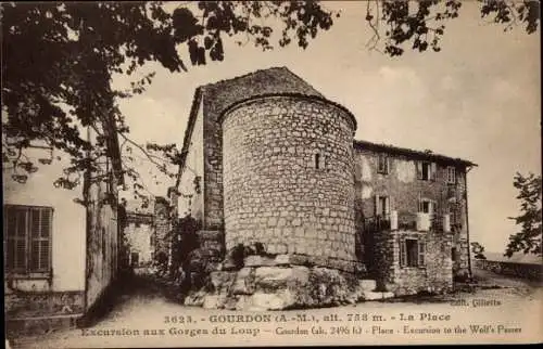 Ak Gourdon Alpes Maritimes, der Ort, Gorges du Loup