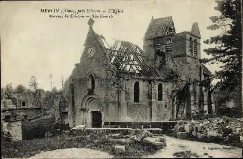 Ak Mercin Aisne, Kirche