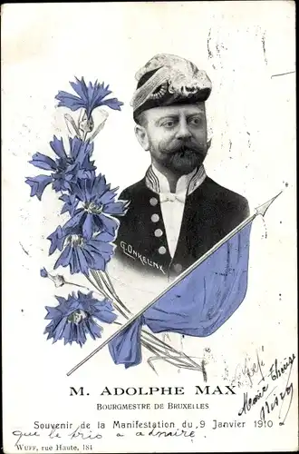 Ak Adolphe Max, Bürgermeister von Brüssel, Portrait