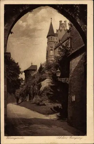 Ak Wernigerode im Harz, Schloss-Eingang