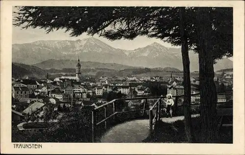 Ak Traunstein in Oberbayern, Blick auf den Ort