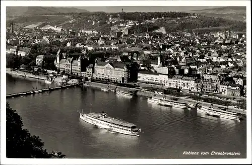 Ak Koblenz am Rhein, Stadt vom Ehrenbreitstein gesehen