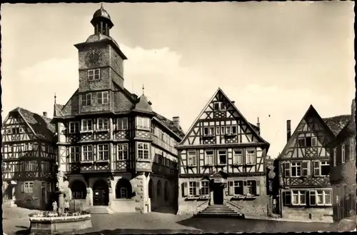Ak Heppenheim an der Bergstraße, Marktplatz, Rathaus