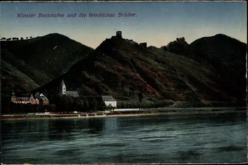 Ak Bornhofen am Rhein, Kloster Bornhofen, Die feindlichen Brüder