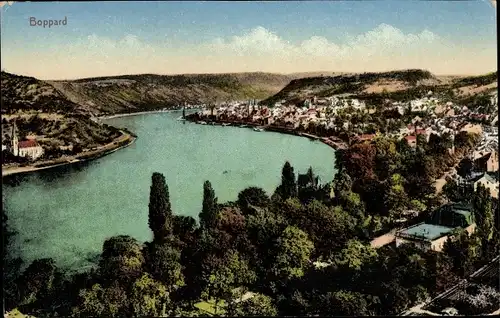 Ak Boppard am Rhein, Blick auf den Ort