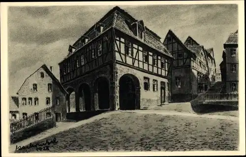 Künstler Ak Winkel, Karl, Schlitz in Hessen, Am Stadtberg