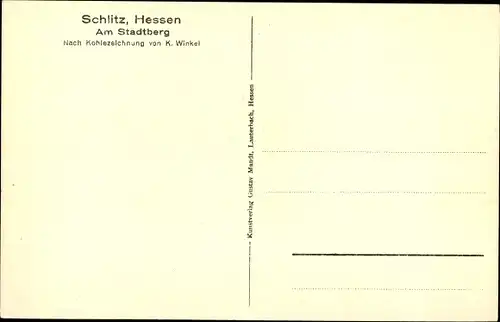 Künstler Ak Winkel, Karl, Schlitz in Hessen, Am Stadtberg