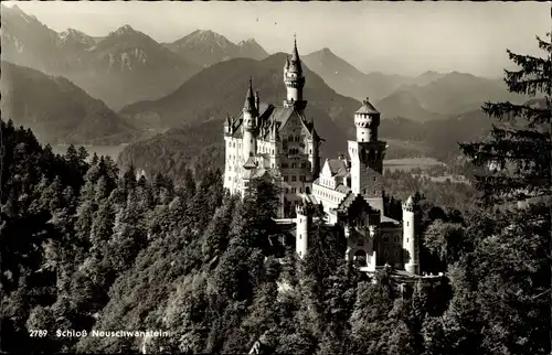 Ak Hohenschwangau Schwangau im Ostallgäu, Schloss Neuschwanstein