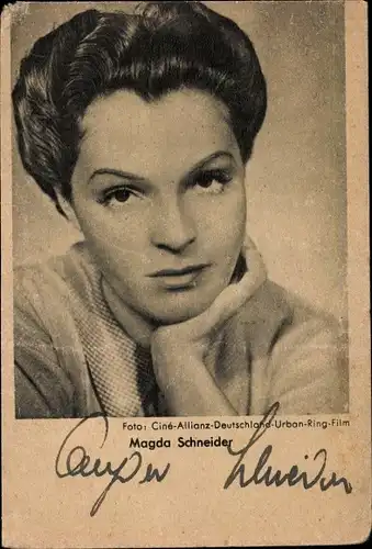 Ak Schauspielerin Magda Schneider, Portrait, Autogramm