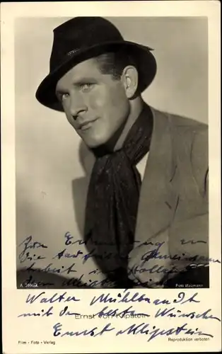 Ak Schauspieler Ernst von Klipstein, Portrait, Autogramm