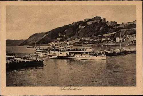Ak Ehrenbreitstein Koblenz am Rhein, Dampfer