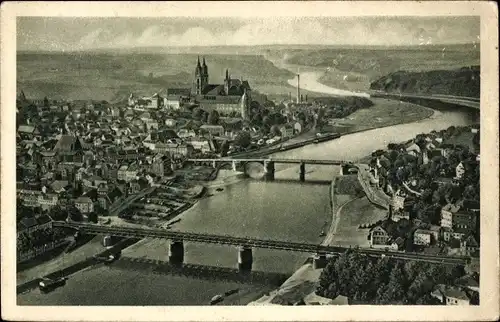 Ak Meißen an der Elbe, Luftbild