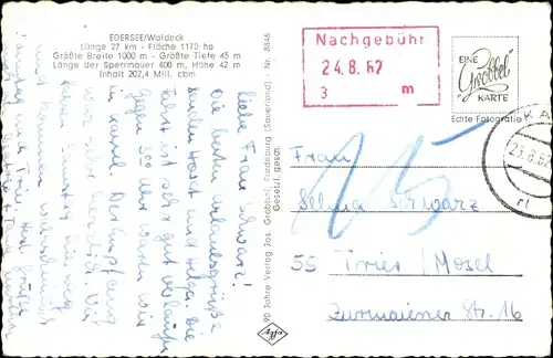 Ak Waldeck am Edersee Hessen, Sperrmauer, Schloss, Rehbach, Halbinsel Scheid