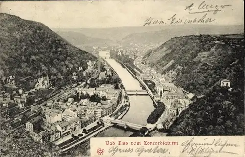 Ak Bad Ems an der Lahn, Concordiaturm