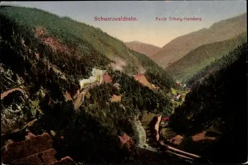 Ak Nussbach Nußbach an der Schwarzwaldbahn Triberg Schwarzwald, Hornberg, Panorama