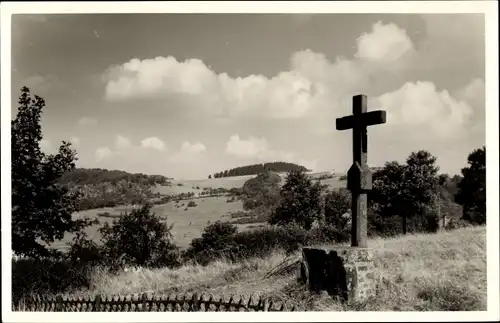 Foto Ak Kreuz, Weiden, Felder