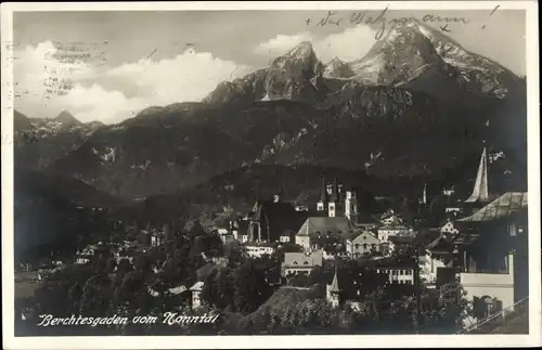 Ak Berchtesgaden in Oberbayern, Blick vom Nonntal, Watzmann