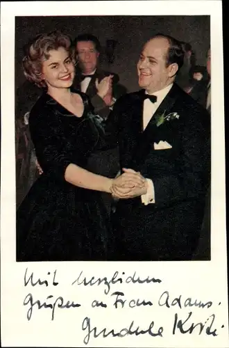 Ak Schauspielerin Gundula Korte, Portrait, tanzend, Autogramm