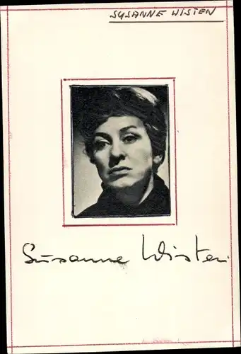 Ak Schauspielerin Susanne Wisten, Portrait, Autogramm