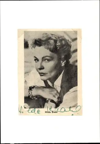 Ak Schauspielerin Hilde Krahl, Portrait, Autogramm