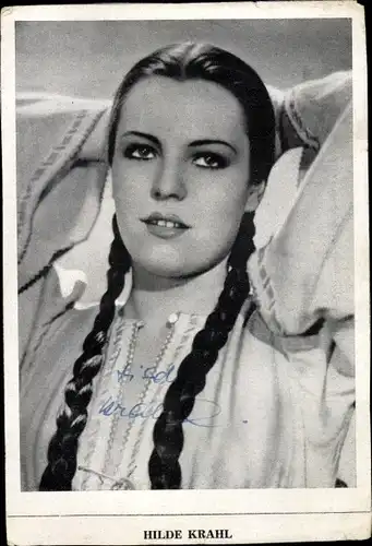 Ak Schauspielerin Hilde Krahl, Portrait, Autogramm