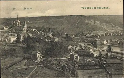 Ak Esneux Wallonia Lüttich, Blick von Beaumont aus