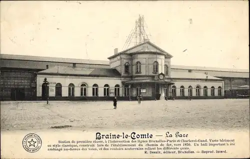 Ak Braine le Comte Wallonien Hennegau, Bahnhof