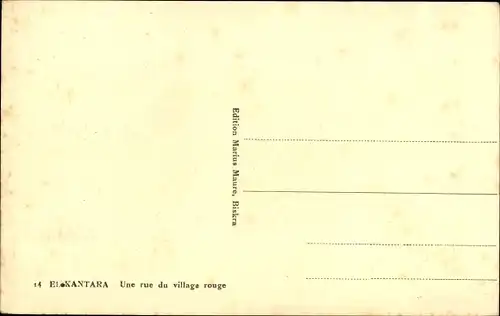 Ak El Kantara Algerien, Eine Straße im roten Dorf