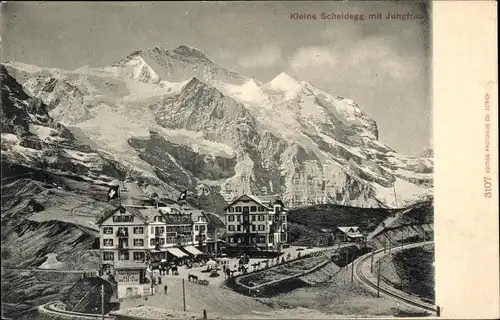 Ak Kanton Bern, Berner Oberland, Kleine Scheidegg mit Jungfrau