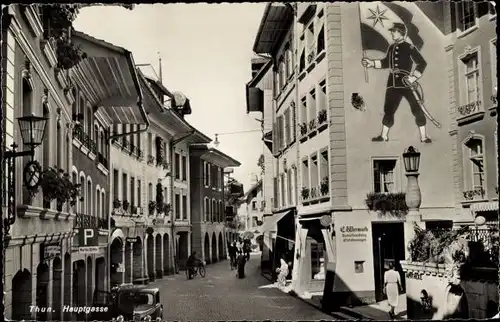 Ak Thun Kanton Bern Schweiz, Hauptgasse