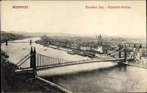Ak Budapest Ungarn, Elisabeth-Brücke