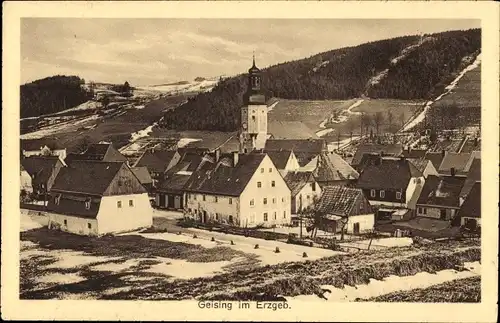 Ak  Geising Altenberg Erzgebirge, Kirche, Hotel Stadt Dresden