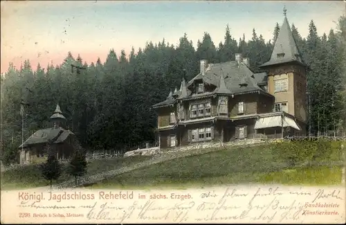 Ak Rehefeld Zaunhaus Altenberg im Erzgebirge, Königliches Jagdschloss