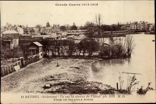 Ak Rethel Ardennes, Teilansicht, Aisne, Kriegszerstörung 1. WK