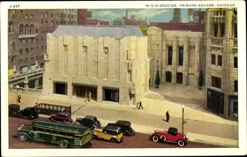 Ak Chicago Illinois USA, W-G-N Studios, Tribune Square