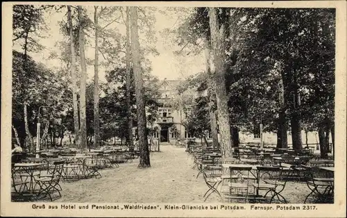 Ak Klein Glienicke Neubabelsberg Potsdam in Brandenburg, Restaurant Waldfrieden, Hotel, Pensionat