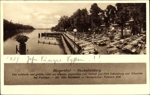 Ak Klein Glienicke Neubabelsberg Potsdam in Brandenburg, Gasthaus Bürgershof