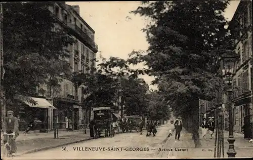 Ak Villeneuve Saint Georges Val de Marne, Avenue Carnot