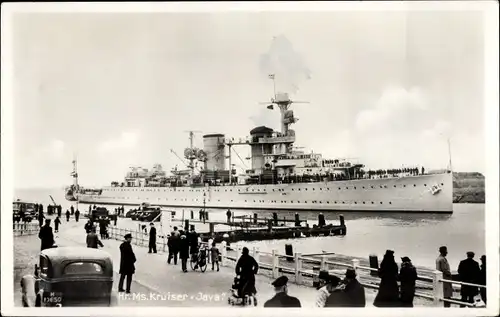 Ak Niederländisches Kriegsschiff, Hr.Ms. Java, Kreuzer