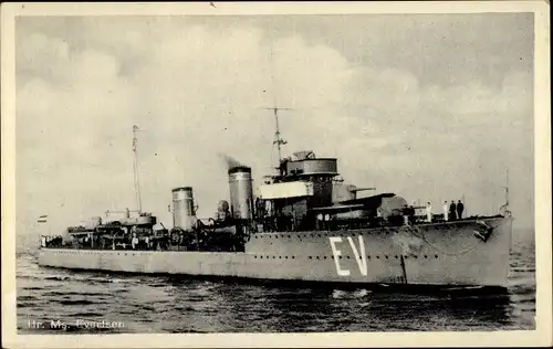 Ak Niederländisches Kriegsschiff, Hr. Ms. Evertsen, EV