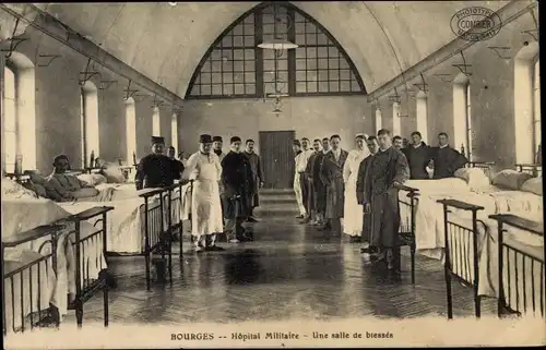 Ak Bourges Cher, Hopital Militaire, Une salle de blesses